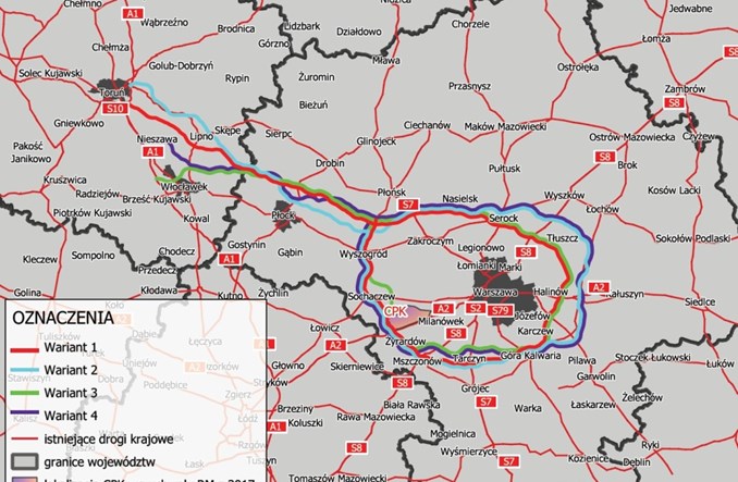 Są cztery warianty S10 i tzw. dużej obwodnicy Warszawy