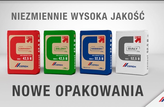 Cementy CEMEX w nowych opakowaniach, z niezmienną  gwarancją jakości