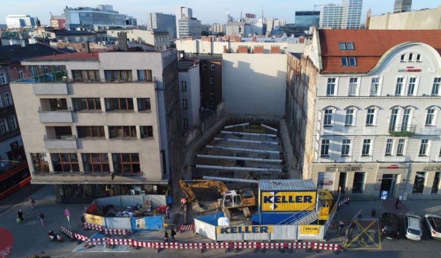 Zabezpieczenie wykopu oraz posadowienie fundamentów w ramach rozbudowy Hotelu Diament w Katowicach Zabezpieczenie wykopu oraz posadowienie fundamentów w ramach rozbudowy Hotelu Diament w Katowicach