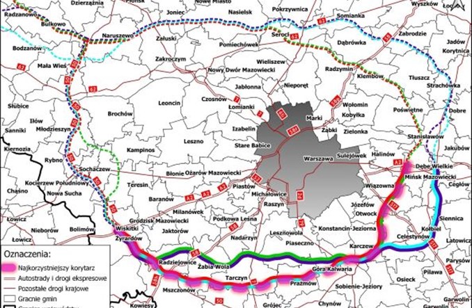 Autostradowa Obwodnica Aglomeracji Warszawskiej może mieć 98 km