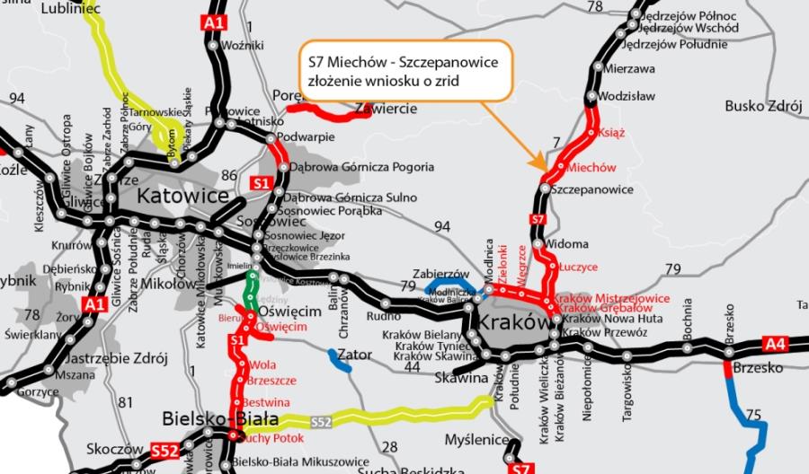 Jest wniosek na ZRID dla S7 Miechów – Szczepanowice Jest wniosek na ZRID dla S7 Miechów – Szczepanowice