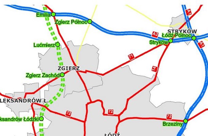 Nowe nazwy węzłów na budowanej S14