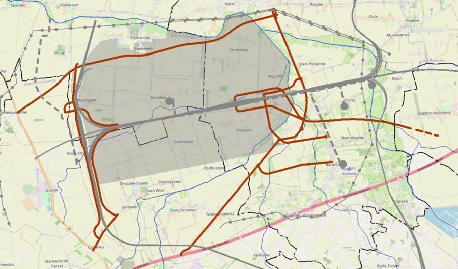 CPK. Układ drogowy w wariancie inwestorskim CPK. Układ drogowy w wariancie inwestorskim