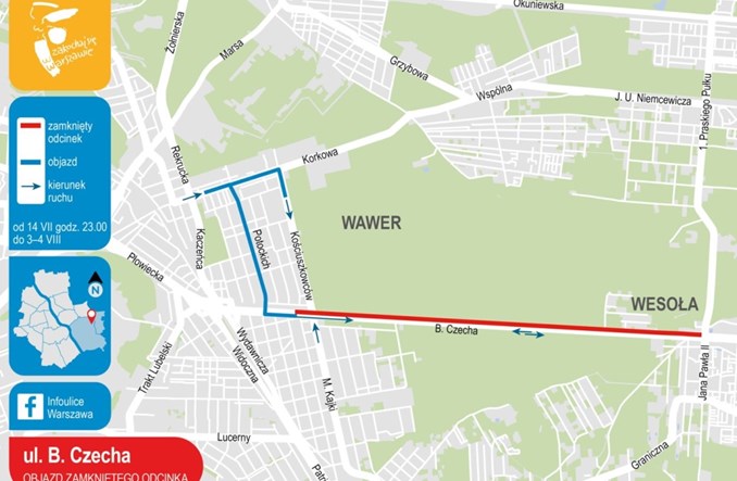 Warszawa. Szykuje się remont na ul. Czecha i Trakcie Brzeskim 