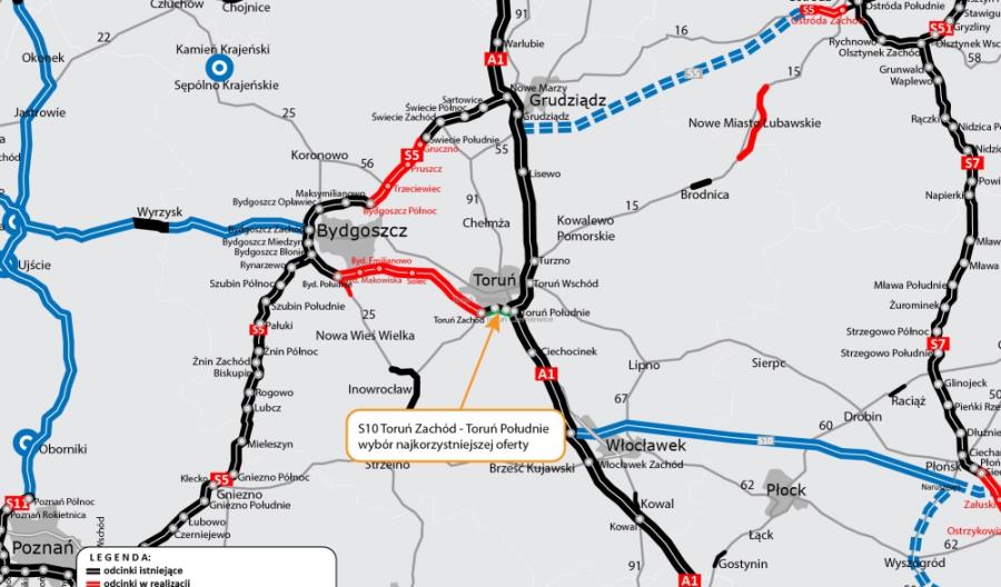 Polaqua wybrana do budowy ostatniego odcinka S10 Toruń – Bydgoszcz Polaqua wybrana do budowy ostatniego odcinka S10 Toruń – Bydgoszcz