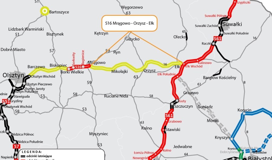 Drogowcy wciąż bez decyzji środowiskowej dla S16 Mrągowo – Ełk Drogowcy wciąż bez decyzji środowiskowej dla S16 Mrągowo – Ełk