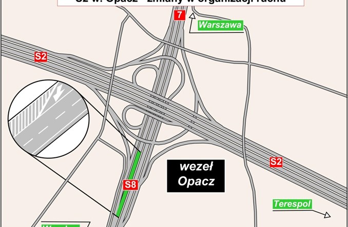Warszawa. Na węźle Opacz po nowemu 