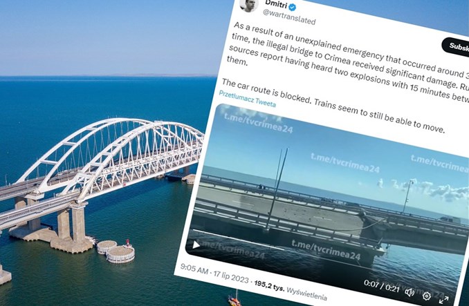 Krym: Most drogowy zniszczony. Skuteczny atak Ukrainy