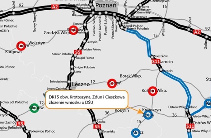 Wielkopolska. Inwestor wybrał przebieg obwodnicy w ciągu DK-15 