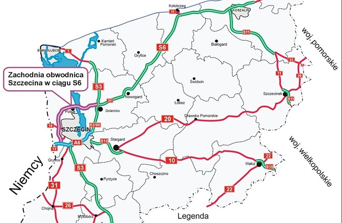 Zachodnia obwodnica Szczecina z tunelem zaprojektowana