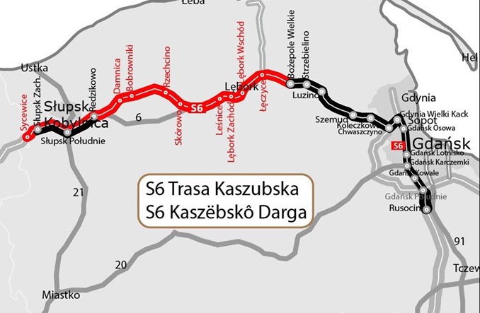 S6 na Pomorzu jako "Trasa Kaszubska – Kaszëbskô Darga" 