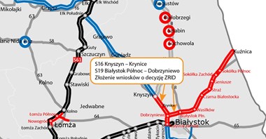 Dwa fragmenty ekspresówek koło Białegostoku zaprojektowane 