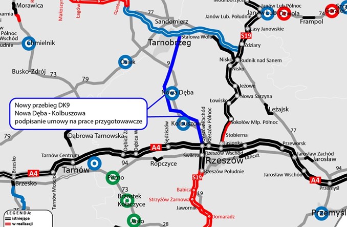 Umowa na prace przygotowawcze na DK9 między obwodnicami Nowej Dęby i Kolbuszowej