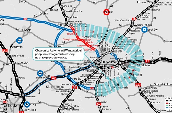 Przetarg dotyczący północno-wschodniej części Obwodnicy Aglomeracji Warszawskiej w tym roku 