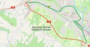 Obwodnica Sanoka zamknięta na tydzień