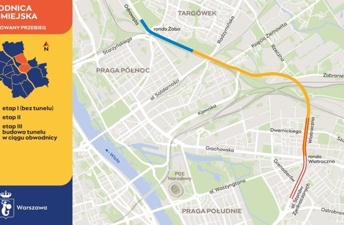 Warszawa. Rusza przetarg dotyczący obwodnicy śródmiejskiej