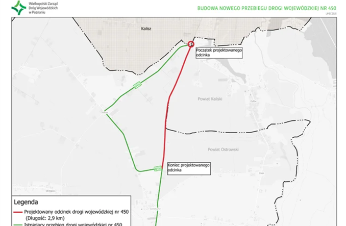 Powstanie nowy przebieg drogi wojewódzkiej Kalisz – Gostyczyna