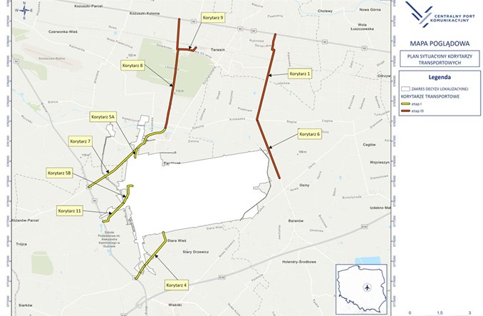 CPK. Sześć ofert na budowę dojazdów na plac budowy w etapie III