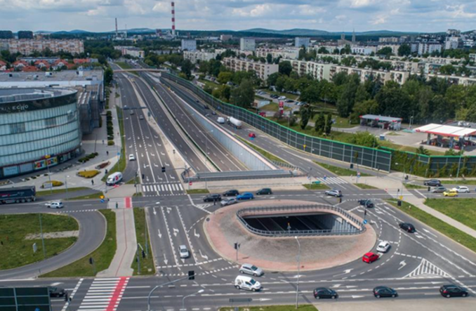 S74. Wizualizacja przejazdu przez Kielce