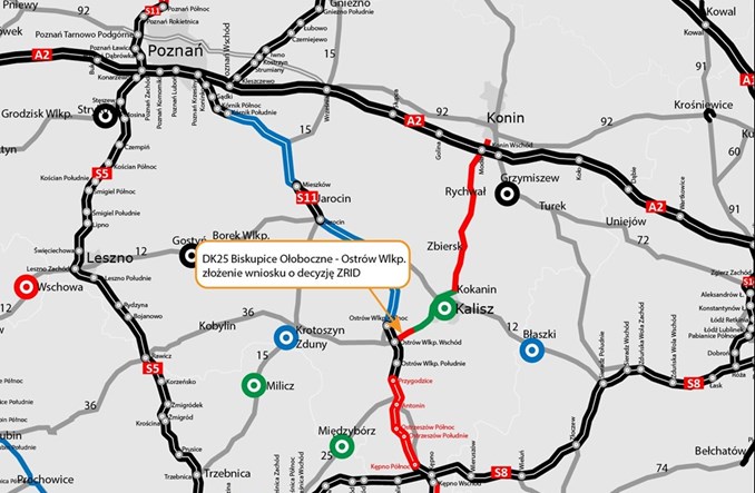 Dwie jezdnie na DK-25. Jest pierwszy wniosek o ZRID 