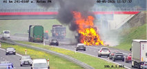Pożar na A1. Droga zablokowana w obu kierunkach