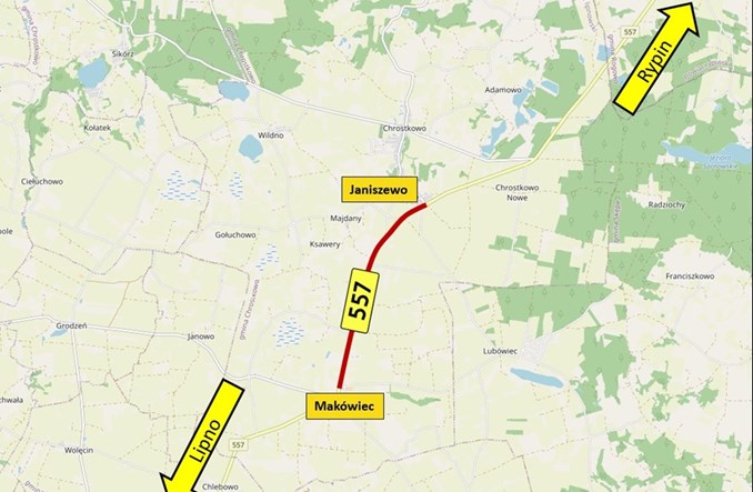 Kujawsko-pomorskie.  Rusza przebudowa odcinka drogi na trasie Rypin – Lipno