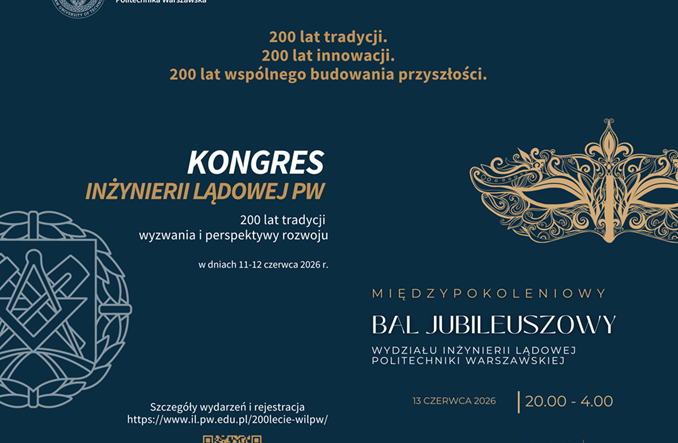 200-lecie Politechniki Warszawskiej na Wydziale Inżynierii Lądowej. Kongres IL PW i Międzypokoleniowy Bal Jubileuszowy