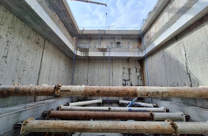 Tunel KDP. Komora odbiorcza dla tarczy drążącej gotowa