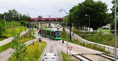 Aglomeracja Kopenhagi z kompletną linią tramwajową łączącą 8 gmin