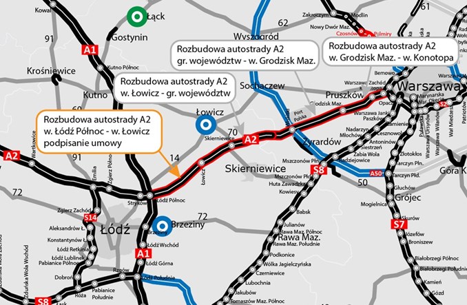Komplet umów dla poszerzenia A2 Warszawa - Łódź!