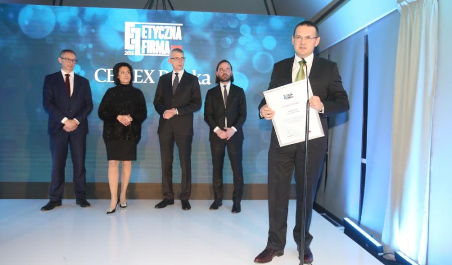 CEMEX Polska laureatem konkursu Etyczna Firma 2016 CEMEX Polska laureatem konkursu Etyczna Firma 2016
