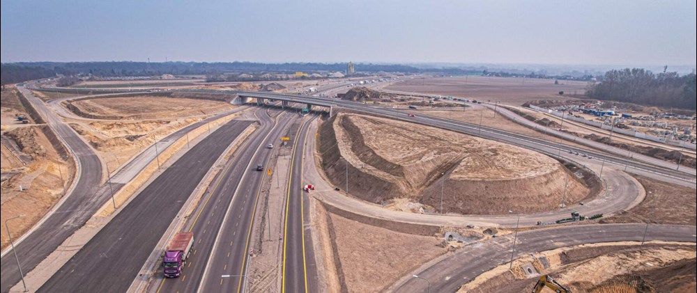 Trwa budowa S7. Przy węźle Modlin wahadłowo