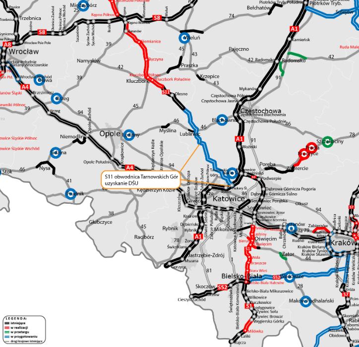 Wybrano wariant drugiego odcinka S11 na Śląsku. Co z węzłem Piekary Śląskie?
