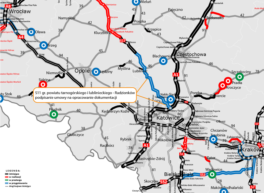 S11. Jest umowa na opracowania dla obwodnicy Tarnowskich Gór
