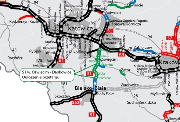 Śląsk: nowe przetargi na S1. Będzie trasa Dankowice – Oświęcim − Kosztowy