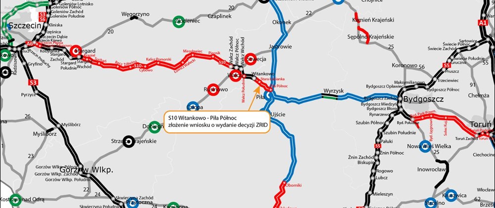 Wniosek o ZRID dla S10 Witankowo – Piła Północ