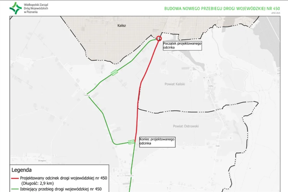 Powstanie nowy przebieg drogi wojewódzkiej Kalisz – Gostyczyna