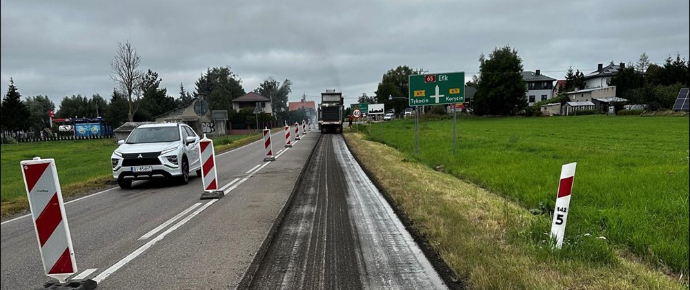 Utrudnienia na DK-65 w Knyszynie. Trwa rozbudowa drogi