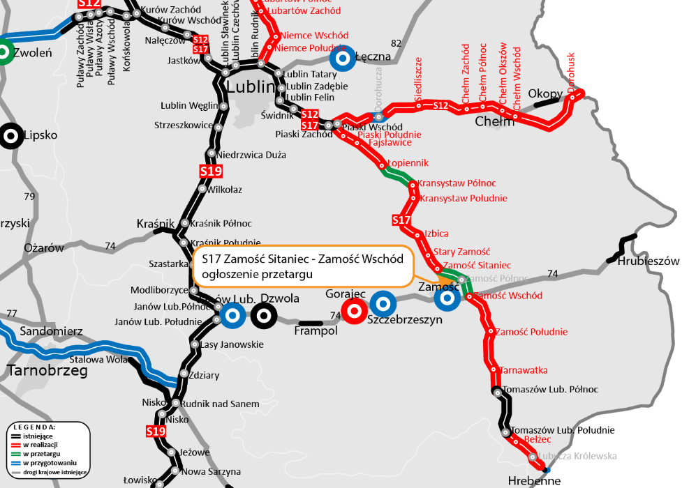 S17. Przetarg na ostatni fragment Lublin – Zamość