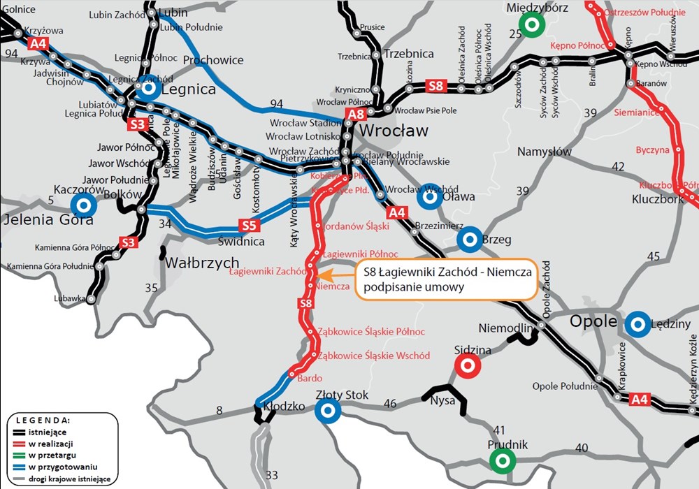 Komplet umów na S8 Wrocław - Bardo. Ostatni kontrakt dla Budimeksu