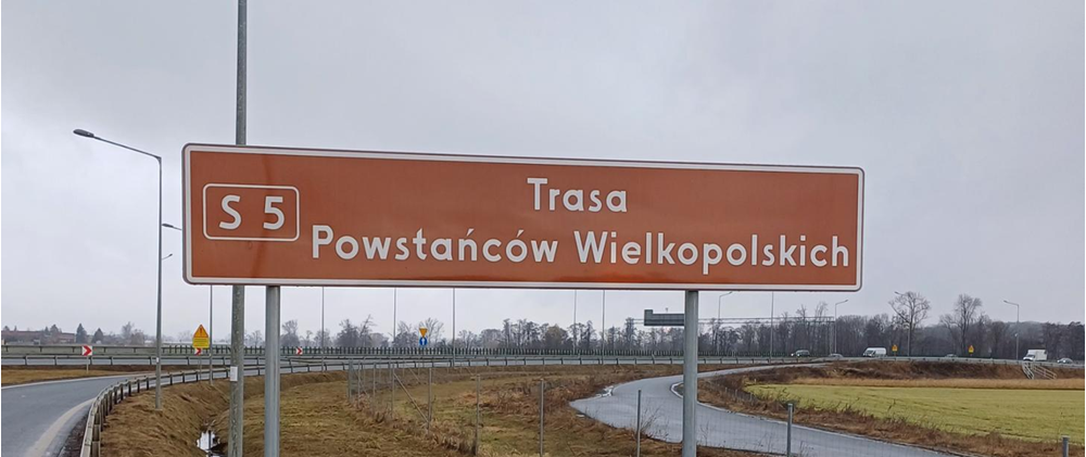 S5 oficjalnie oznakowana jako Trasa Powstańców Wielkopolskich