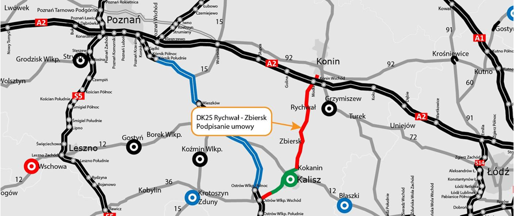 Wielkopolskie. Czwarta umowa na rozbudowę DK25