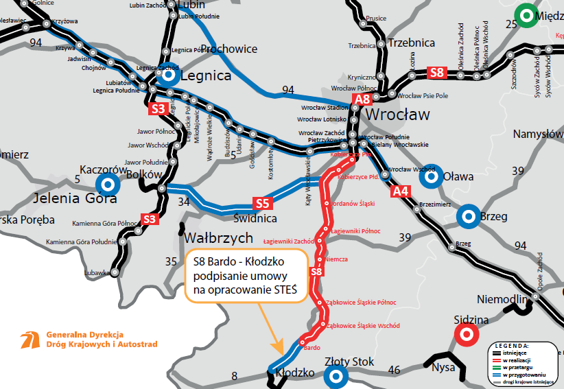 S8. Umowa na dokumentację dla ostatniego odcinka na Dolnym Śląsku