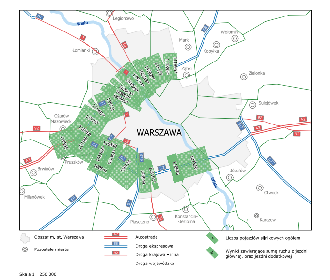 Drogi wokół Warszawy najbardziej obciążone w Polsce
