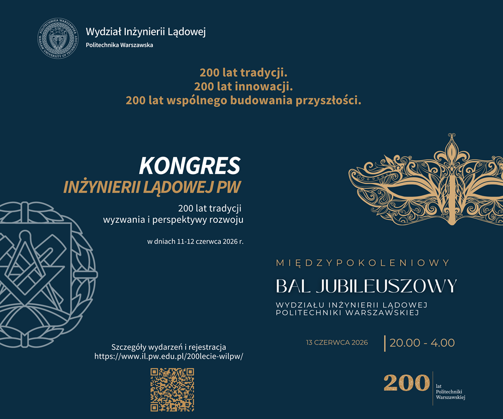 200-lecie Politechniki Warszawskiej na Wydziale Inżynierii Lądowej. Kongres IL PW i Międzypokoleniowy Bal Jubileuszowy