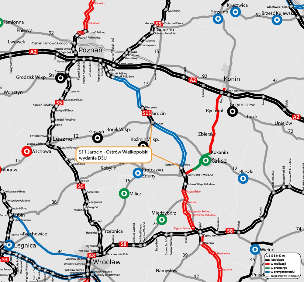 S11 Jarocin – Ostrów Wielkopolski ma zatwierdzony przebieg. Przetarg w tym roku