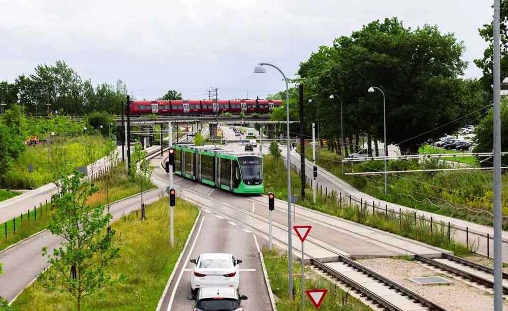 Aglomeracja Kopenhagi z kompletną linią tramwajową łączącą 8 gmin