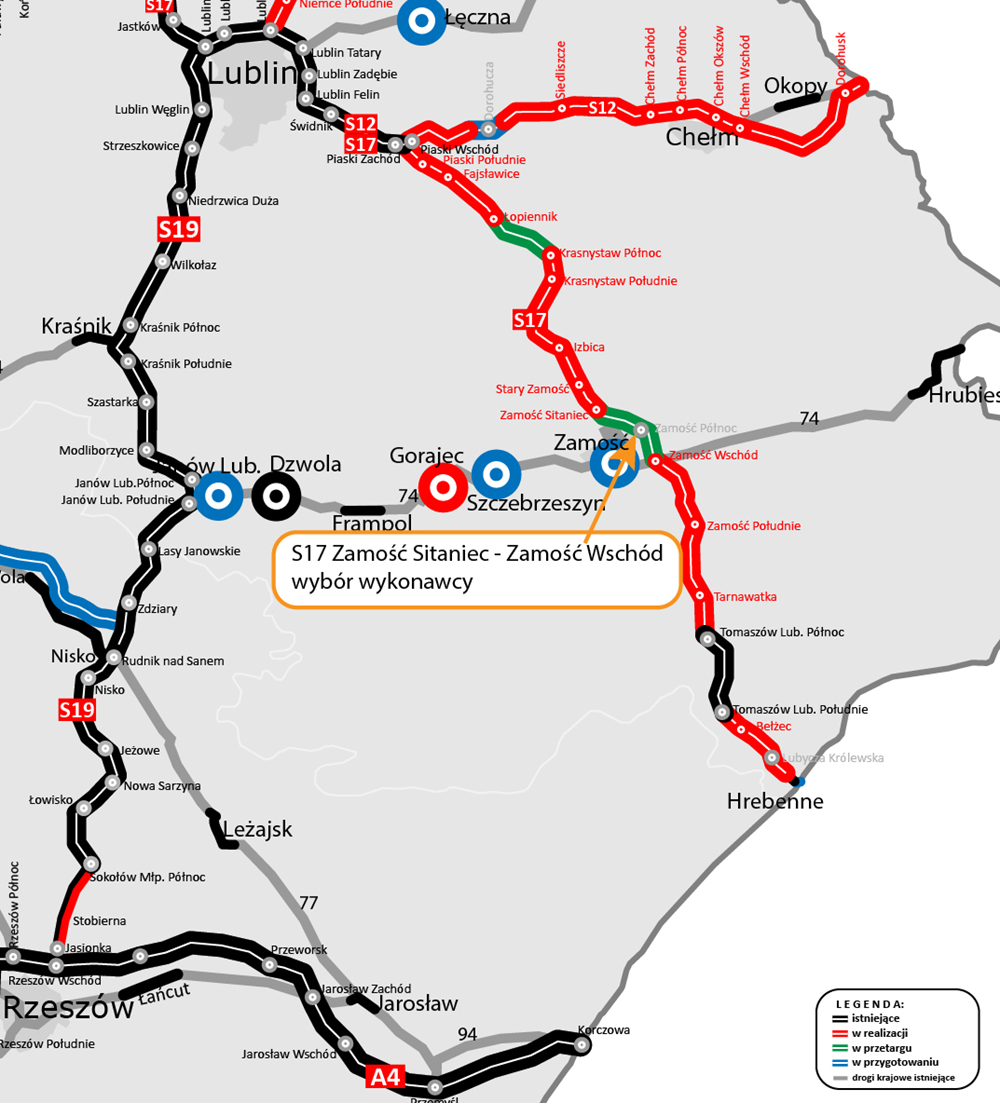 Ostatni odcinek S17 Lublin - Zamość dla Kobylarni