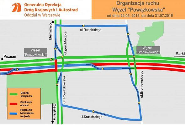 Warszawa: Remont Trasy AK zmienia organizację ruchu