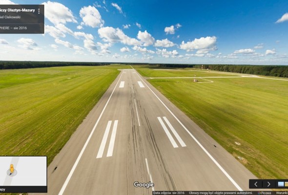 Szymany z pierwszymi na świecie panoramami lotniczymi w Google